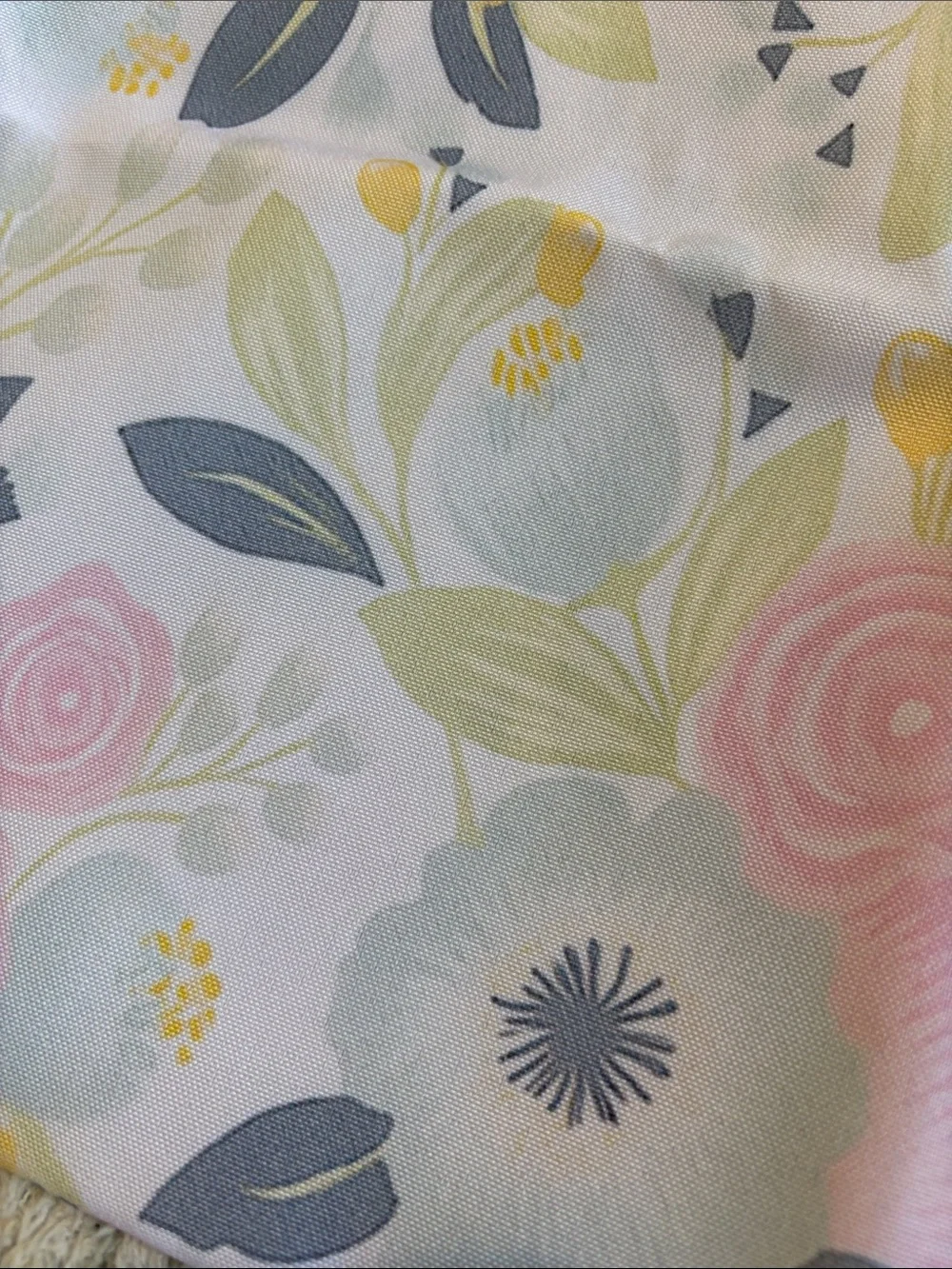 Floral Pastels Poly Canvas Tote Bag NWT 13.50”x15.75”